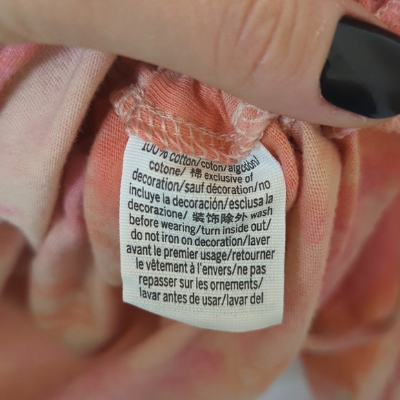 Pink Victoria's Secret Campus Tie Dyed Cinched Side Long Sleeve Crewneck Tee M - Picture 6 of 13